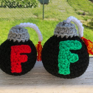 Crochet PATTERN - F-Bomb Stuffy Amigurumi, Medium and Large Size F Bomb Pattern, Stuffed F-Bomb, Anti Stress F Bomb Crochet Pattern