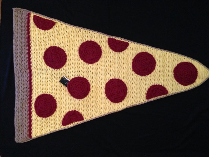 Crochet PATTERN Pepperoni Pizza Slice Blanket Pizza Afghan Etsy