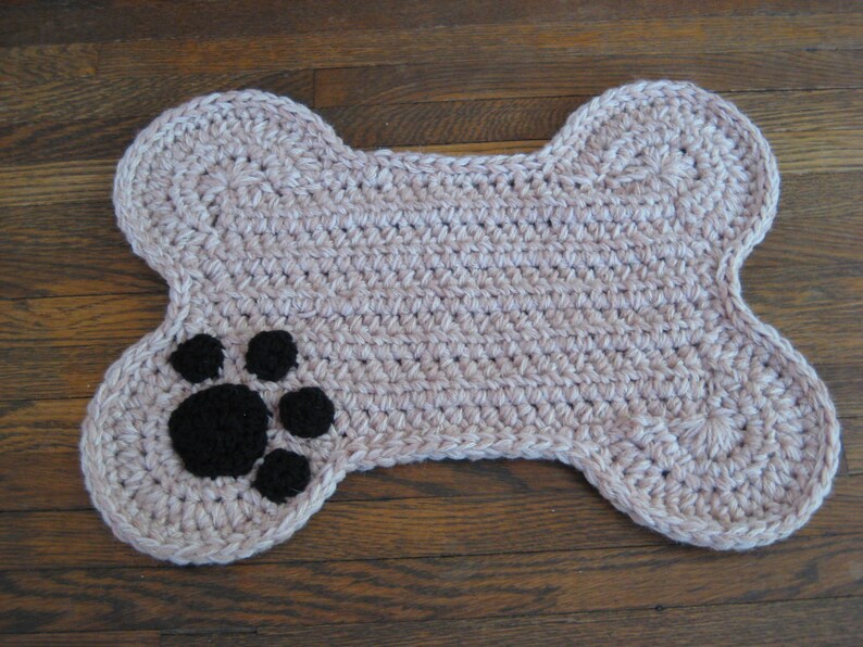 Dog Bone Pet Mat with Paw Print Personalized Dog Bone Food Etsy