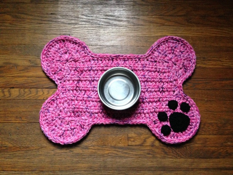 Crochet PATTERN Dog Bone Placemat Pet Food Bowl Floor Mat Etsy