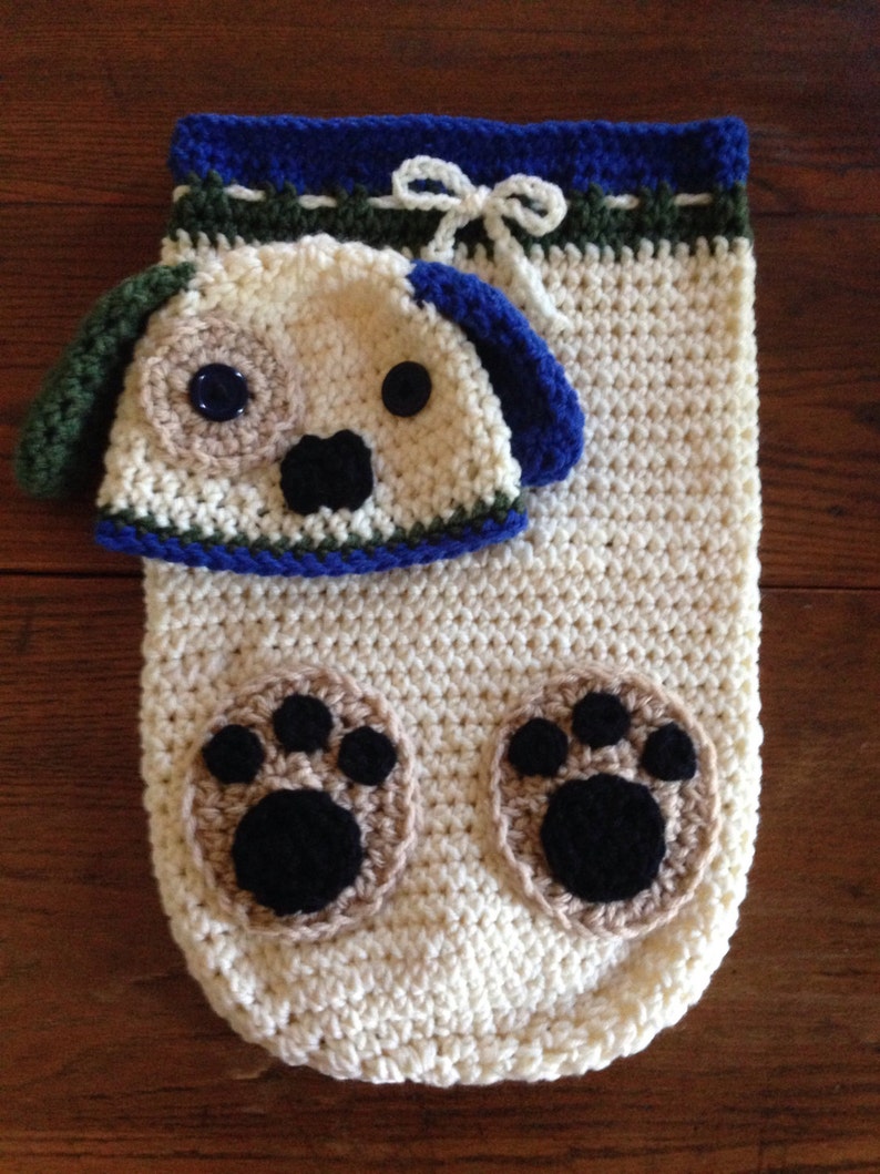 Crochet PATTERN Puppy Dog Cocoon Snuggle Sack Set Puppy Etsy