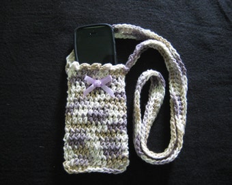 Crochet PATTERN - Cell Phone Crossbody Purse; Cell Phone Holder Purse, Crossbody Cell Pouch, Credit Card Holder; Crochet Cell Strap Purse