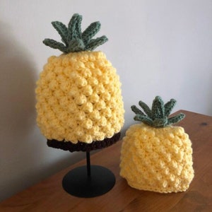 Pineapple Beanie Hat, Yellow Textured Pineapple Hat, NB Baby Toddler Child Adult Pineapple Hat, Novelty Winter Hat, Photo Prop Pineapple Hat