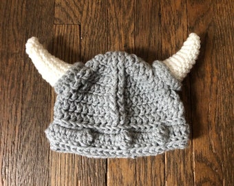 Viking Warrior Helmet Hat, Baby Child Adult Nordic Warrior Hat, Grey Viking Hat, Photo Prop Viking Horns Hat, Nordic Viking Costume Hat