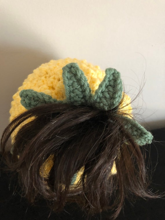 Crochet PATTERN - Pineapple Messy Bun Beanie, Pineapple  display picture 2