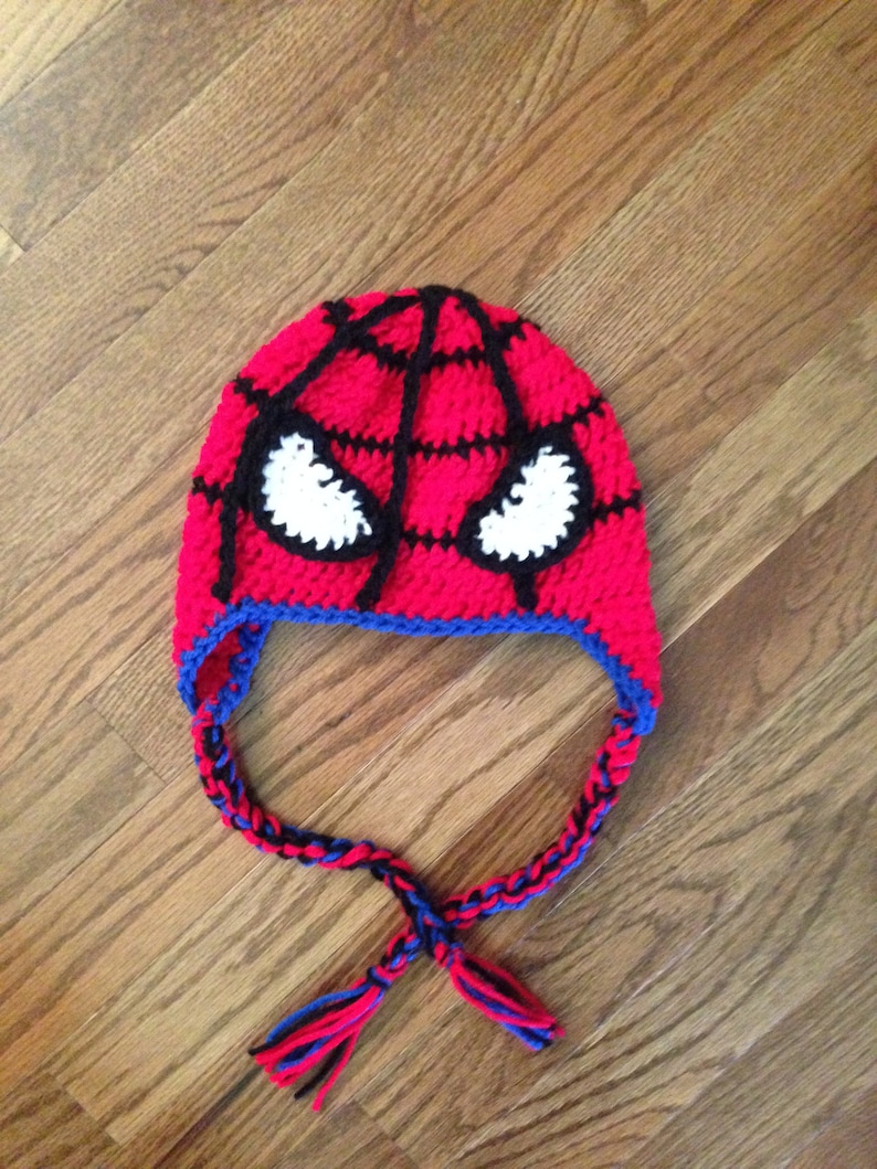 Crochet PATTERN Superhero Spider  Hat Baby to Adult Size Etsy