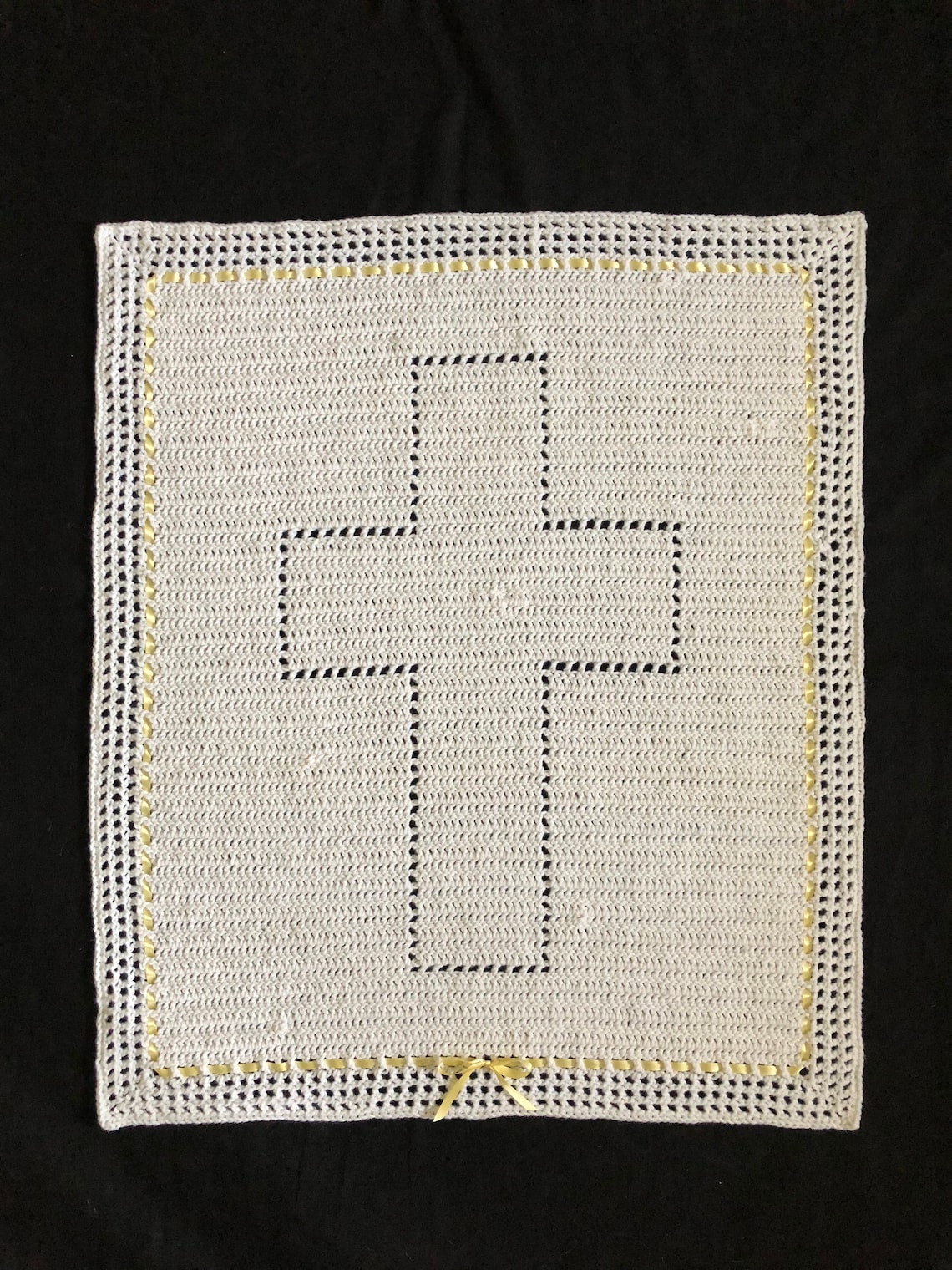 Crochet PATTERN Cross Christening Baby Afghan Blanket Filet Etsy