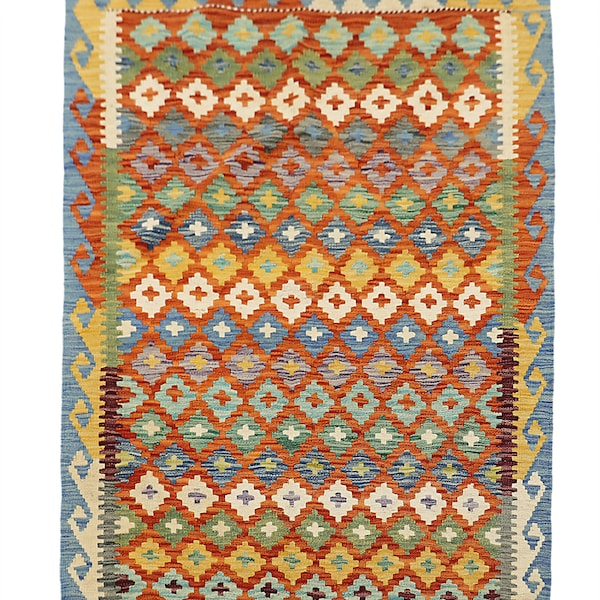 Colorful Vintage Style Kilim Area Rug 3x5 | Kilim rug