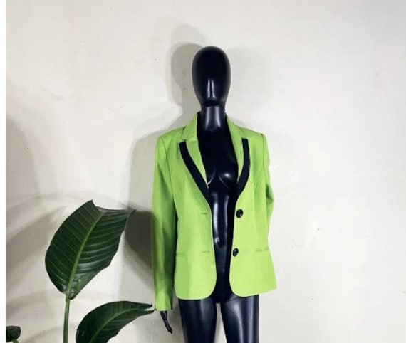 Vintage Lime Green Tuxedo Blazer - image 1