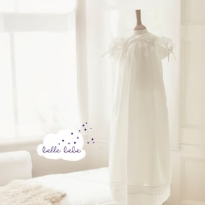 Christening Gown ,Heirloom Silk Lace Baptism Gown+ Bonnet