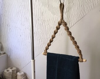 Macrame Hanger for a towel: Jute Paper holder