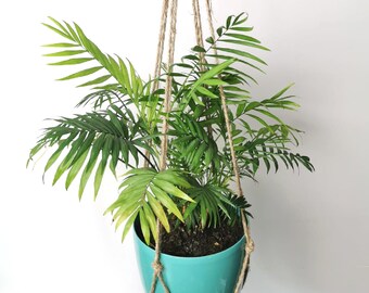 Large Macrame Plant Hanger: 25"/63 cm Natural Hemp Rope Boho Decor Eco