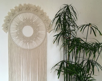 Large Macrame Dreamcatcher: Boho Mandala Wall Hanging, 18x31 Inch