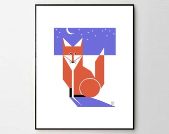 Ferdinand Fox - Children's Animal Giclée Art Prints - 8x10" or 11x14"- Quality Gifts for Kids - Nursery Wall Art - Learning - Fun - Colorful