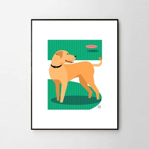 Yale Yellow Labrador - Children&#39;s Animal Giclée Art Prints - 8x10&quot; or 11x14&quot;- Quality Gifts for Kids - Fun - Nursery Wall Art - Colorful