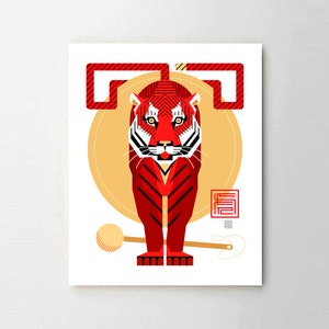 Year of the TIGER - Small 8x10&quot; & Medium 11x14&quot; Art Prints - Chinese Zodiac Animal - Museum Quality Giclée Art Prints - Lunar New Year Gifts