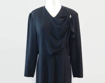 Black Vintage Lilli Ann Long Sleeve Dress 1980s