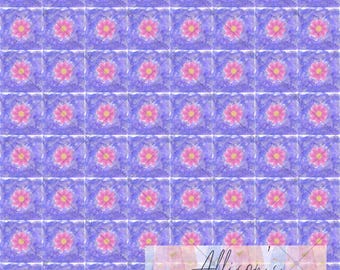 Watercolor Floral Mosaic Seamless Pattern - Digital Paper 12x12 300DPI PNG