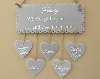 Personalised Hanging White Wooden Heart Wall Plaque Sign 80th birthday present