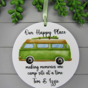Personalised Camper Van Keepsake, Our happy place. Making memories one camp site at a time. Father's Day Gift. Birthday Gift. Caravan Sign. bild 4