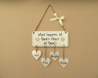 Mum Nana Children Sign Keepsake Plaque Gift Christmas Birthday Personalised P22 Mum Nana Children Sign Keepsake Plaque Gift Christmas Birthday Personalised P22