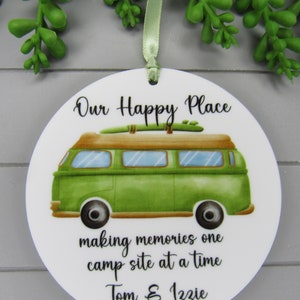Personalised Camper Van Keepsake, Our happy place. Making memories one camp site at a time. Father's Day Gift. Birthday Gift. Caravan Sign. bild 2