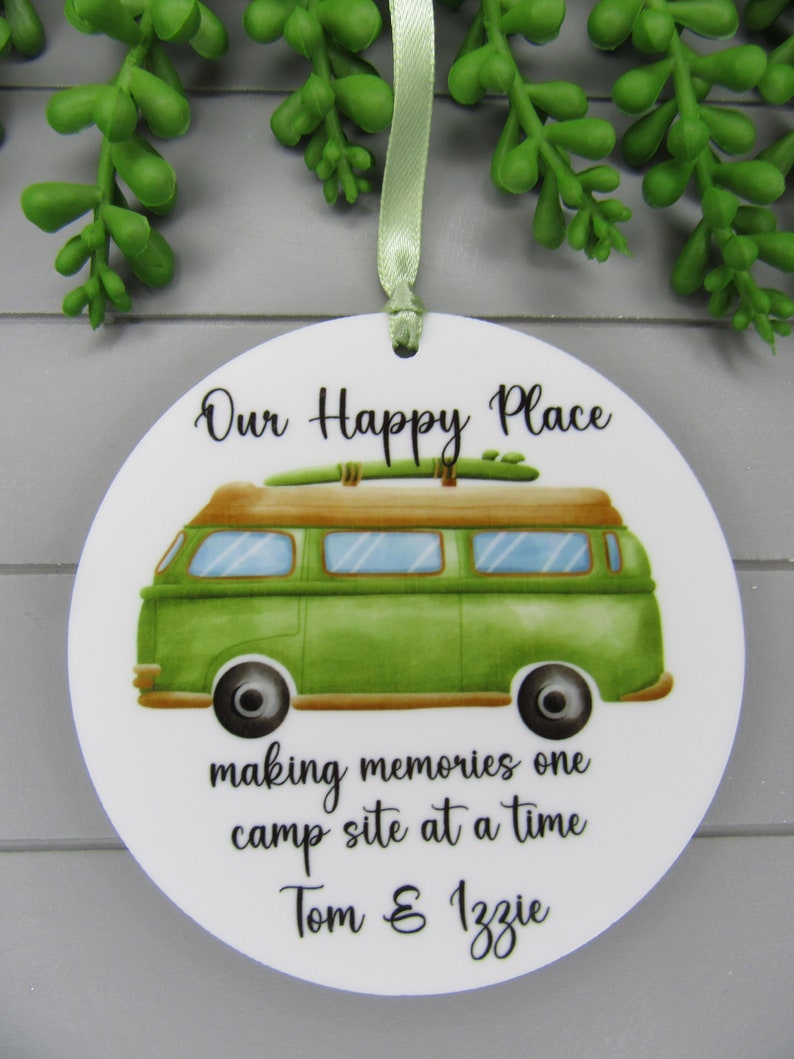 Personalised Camper Van Keepsake, Our happy place. Making memories one camp site at a time. Father's Day Gift. Birthday Gift. Caravan Sign. bild 2