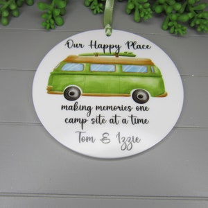Personalised Camper Van Keepsake, Our happy place. Making memories one camp site at a time. Father's Day Gift. Birthday Gift. Caravan Sign. bild 3