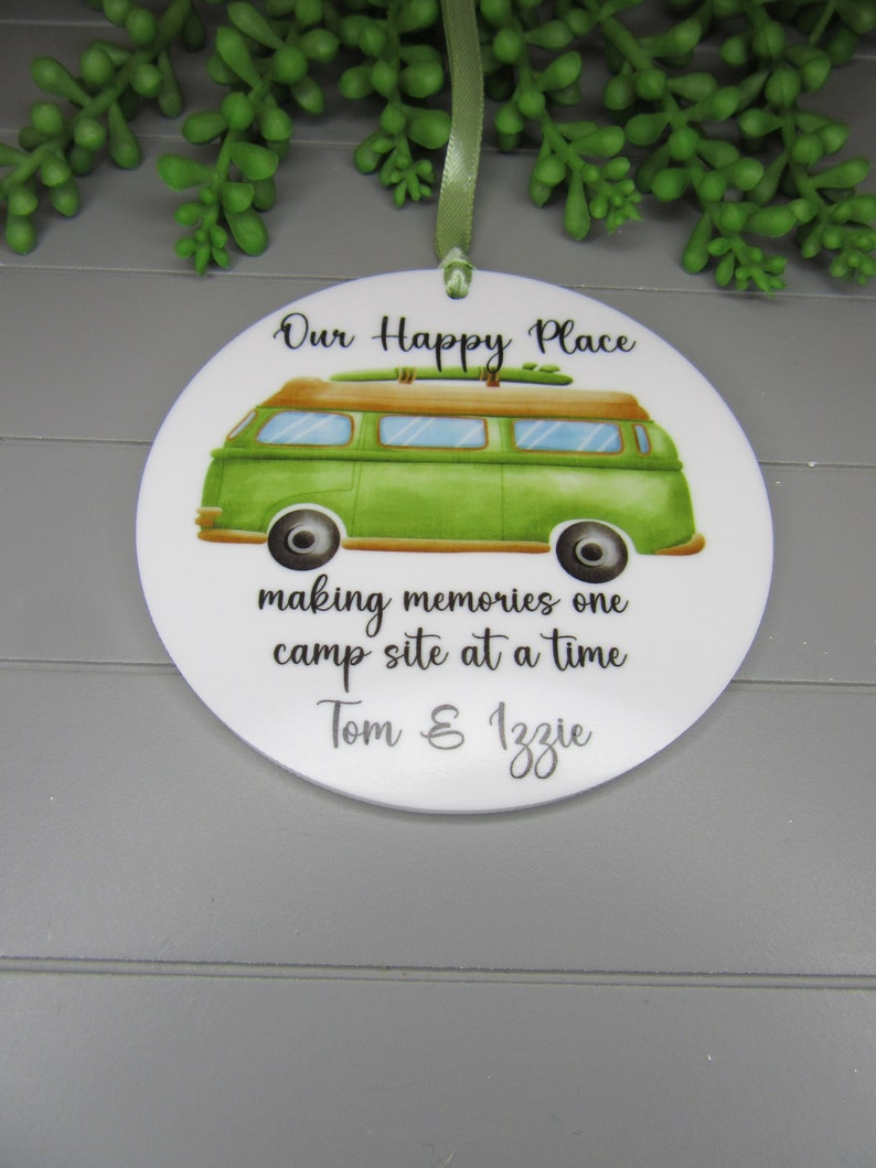 Personalised Camper Van Keepsake, Our happy place. Making memories one camp site at a time. Father's Day Gift. Birthday Gift. Caravan Sign. bild 3