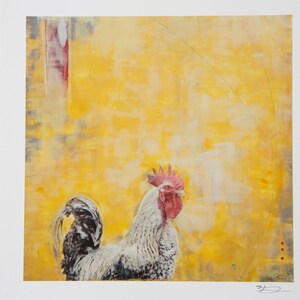 Rooster Signed Fine Art Print of Original Artwork 8.5x11 image 2