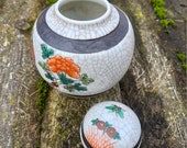 antique chinese porcelain ginger pot jar with lid cracked glaze handpainted collectible art rare vintage made in china mark ceramic urn vase