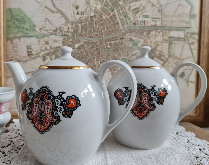Vintage Retro Tea Pot Soviet Era Ussr Teapot Riga Porcelain Etsy