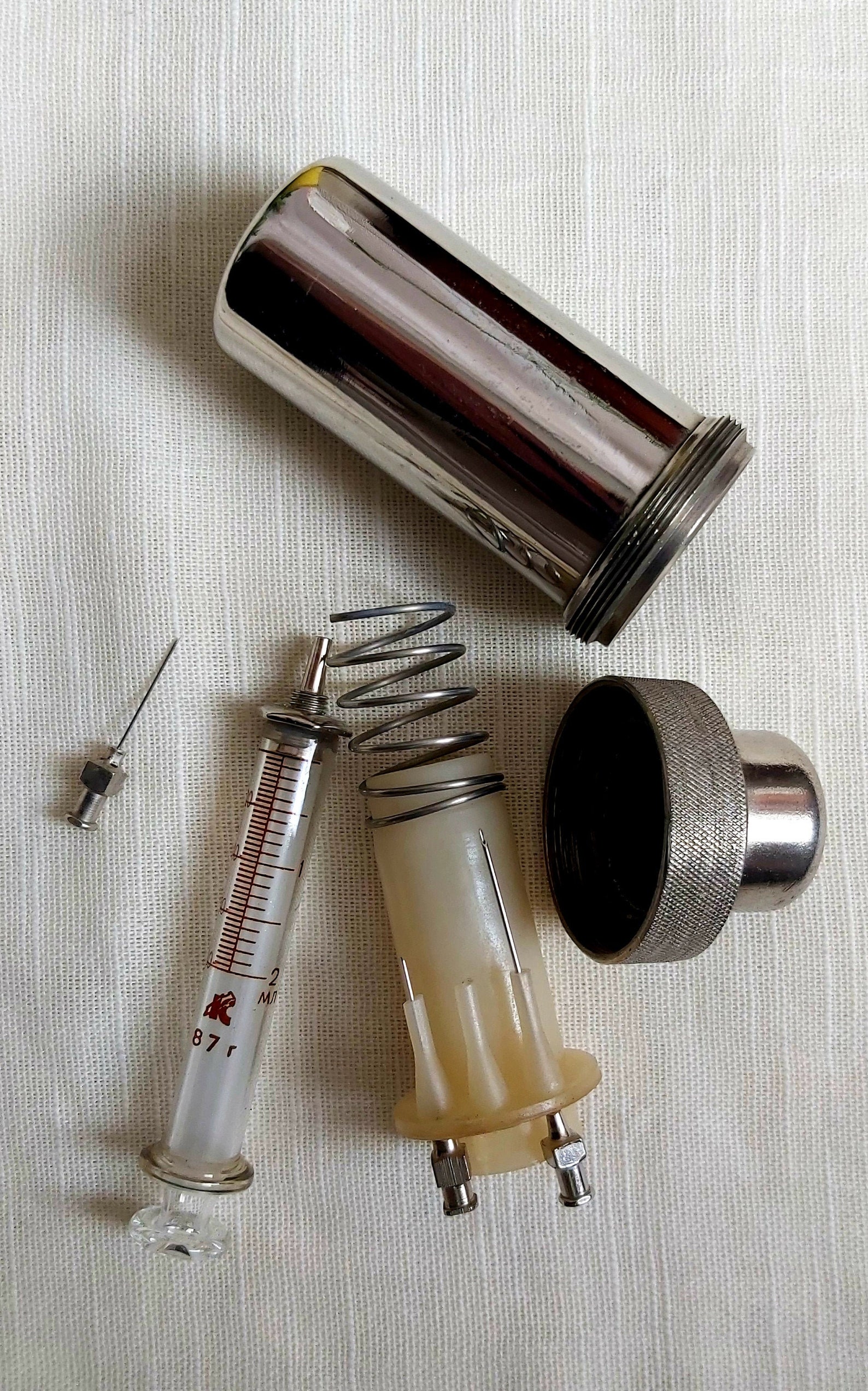 Vintage Syringe Set in a Metal Holder Russian USSR Era Soviet Etsy