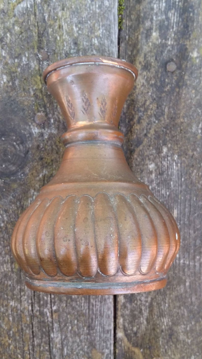 Copper Vase Vintage Metal Vase Small Bud Vase Classic Style Etsy