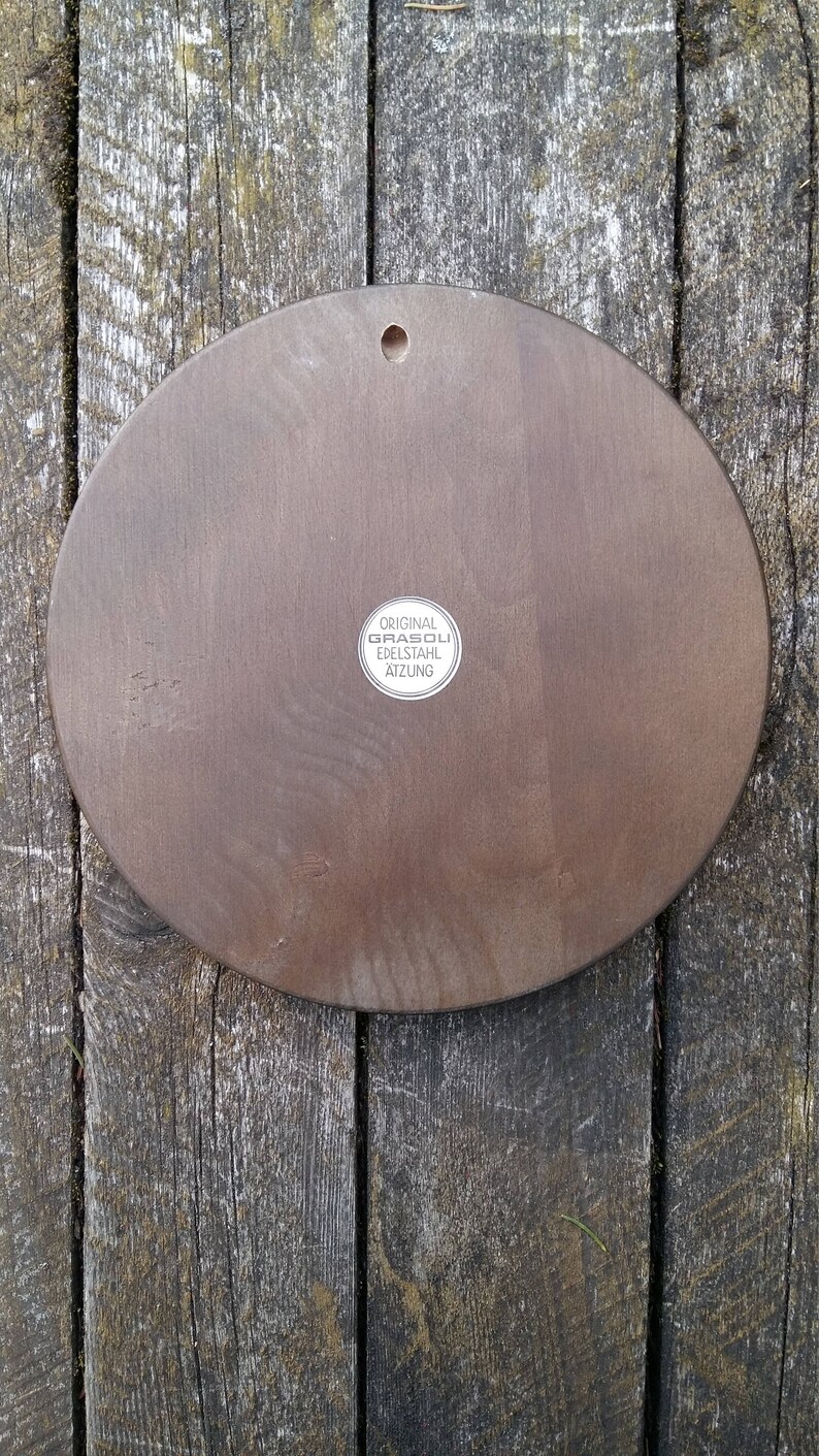 Vintage Wood Plate Town Scene Wall Decor Plate Round Wooden Etsy