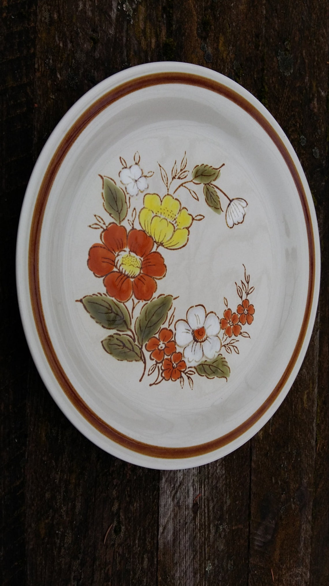 Vintage Japan Stoneware Plate Large Ceramic Platter Serving Etsy