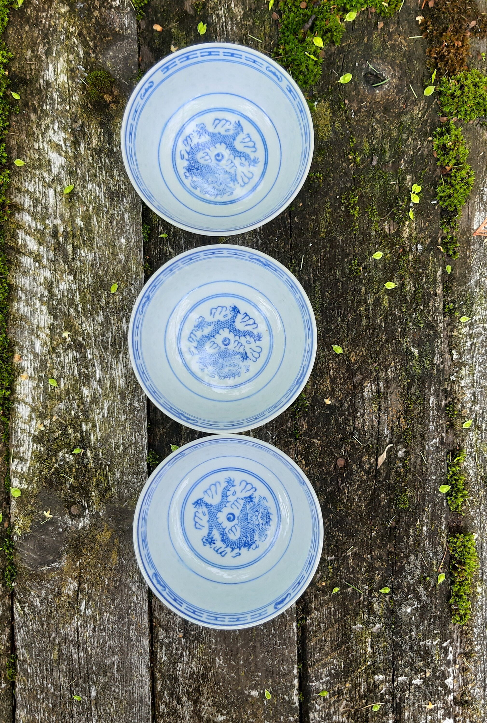 Vintage rice bowls set white blue porcelain fine china - Etsy 日本