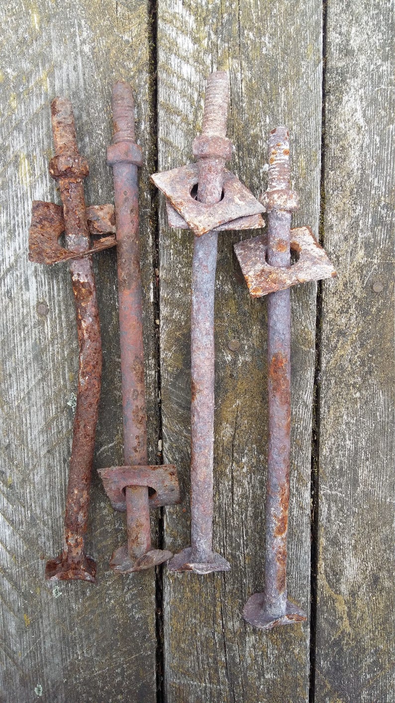 Old Rusted Bolts Rusty Screws Large Size Vintage Metal Bolts Etsy