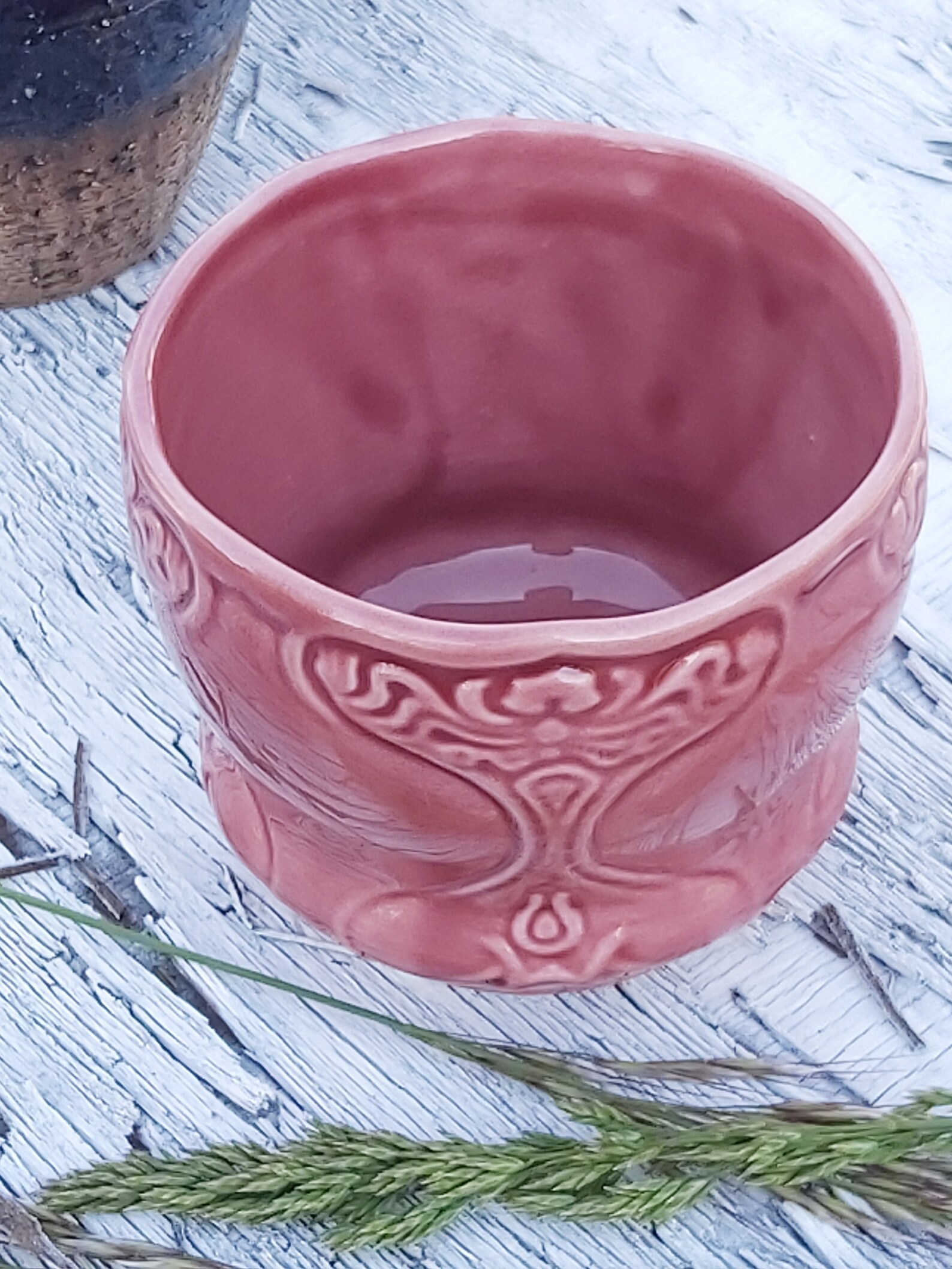 Vintage Pink Glazed Ceramic Pot Small Porcelain Spice Jar Pot Etsy
