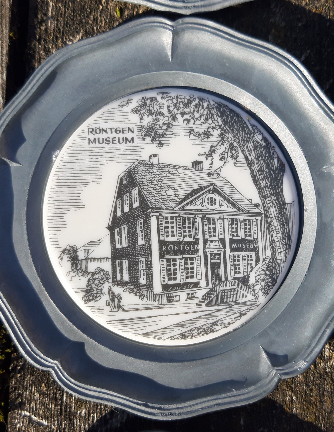 Pewter Plates Small Vintage Germany Town Architectural Prints Etsy