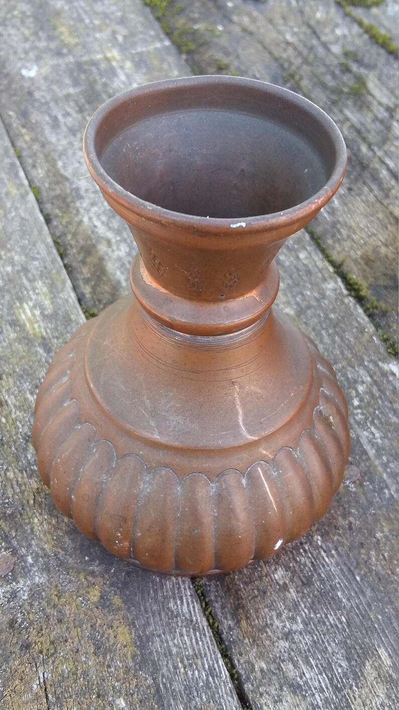 Copper Vase Vintage Metal Vase Small Bud Vase Classic Style Etsy
