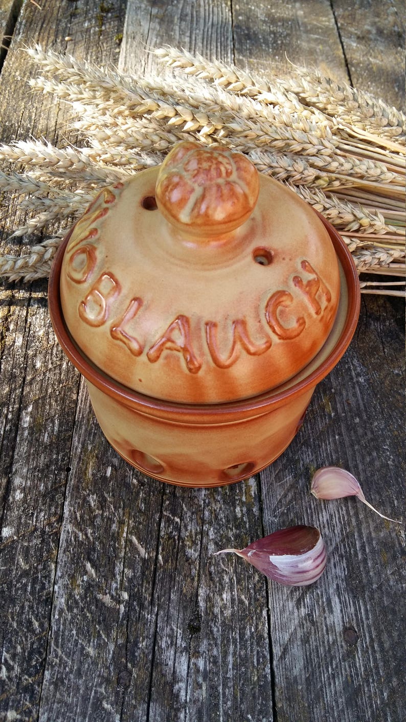 Knoblauch Glas Keramik Topf Aufbewahrungsbehälter mit Deckel | Etsy