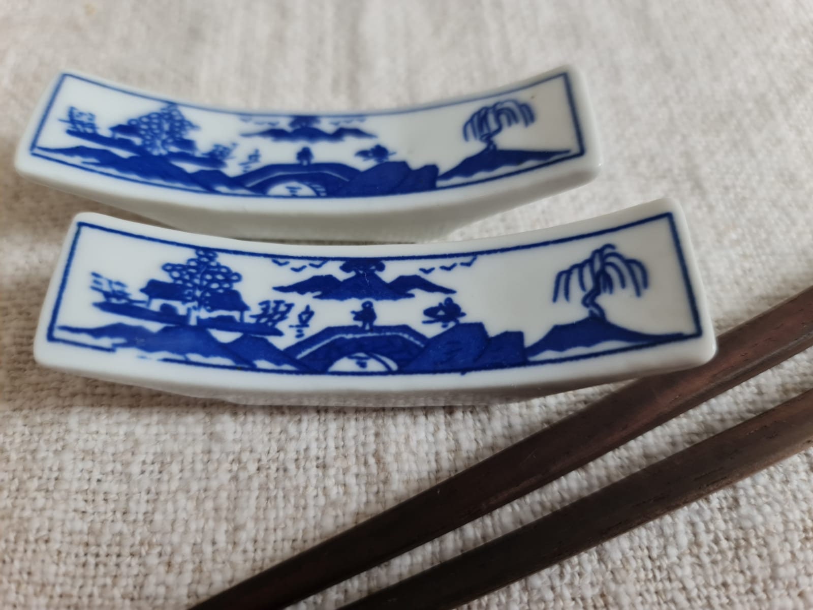 Blue and White Porcelain Ceramic Chopsticks Holders Set of 2 Etsy UK