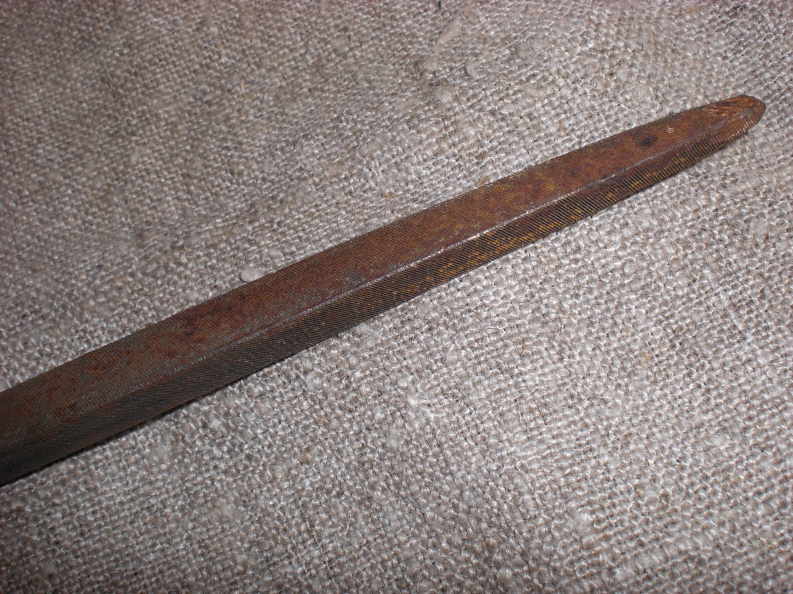 Wooden Handle File Vintage Old Tool Filing 3 Sided File Metal Etsy
