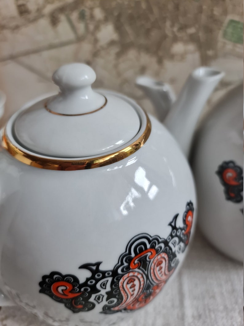 Vintage Retro Tea Pot Soviet Era Ussr Teapot Riga Porcelain Etsy