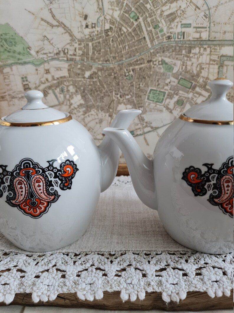 Vintage Retro Tea Pot Soviet Era Ussr Teapot Riga Porcelain Etsy