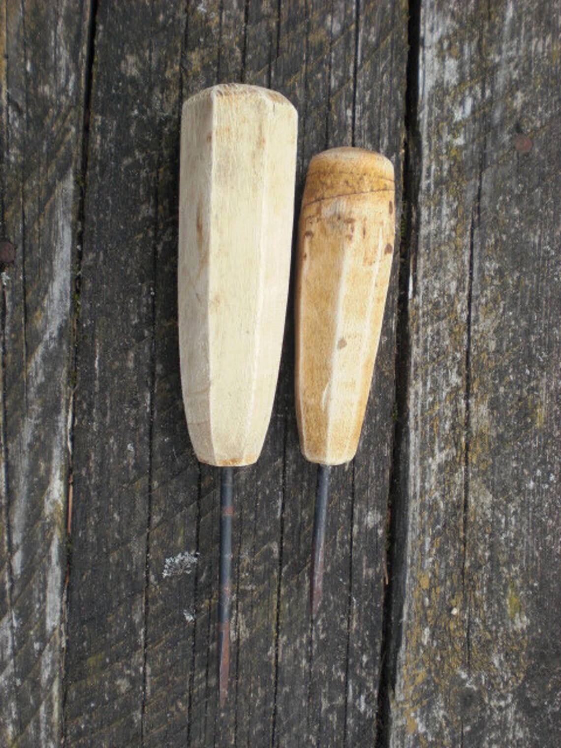 Antique old tools primitive wooden handle awl bradawl bodkin Etsy