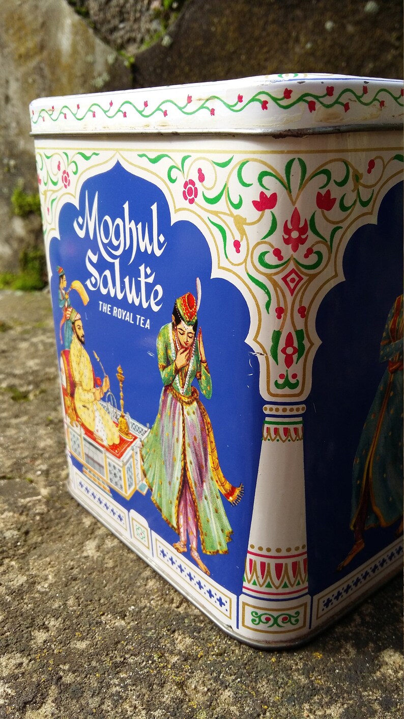 Vintage Tin Box Tea Tin Box Large Size Arabian Motifs Etsy
