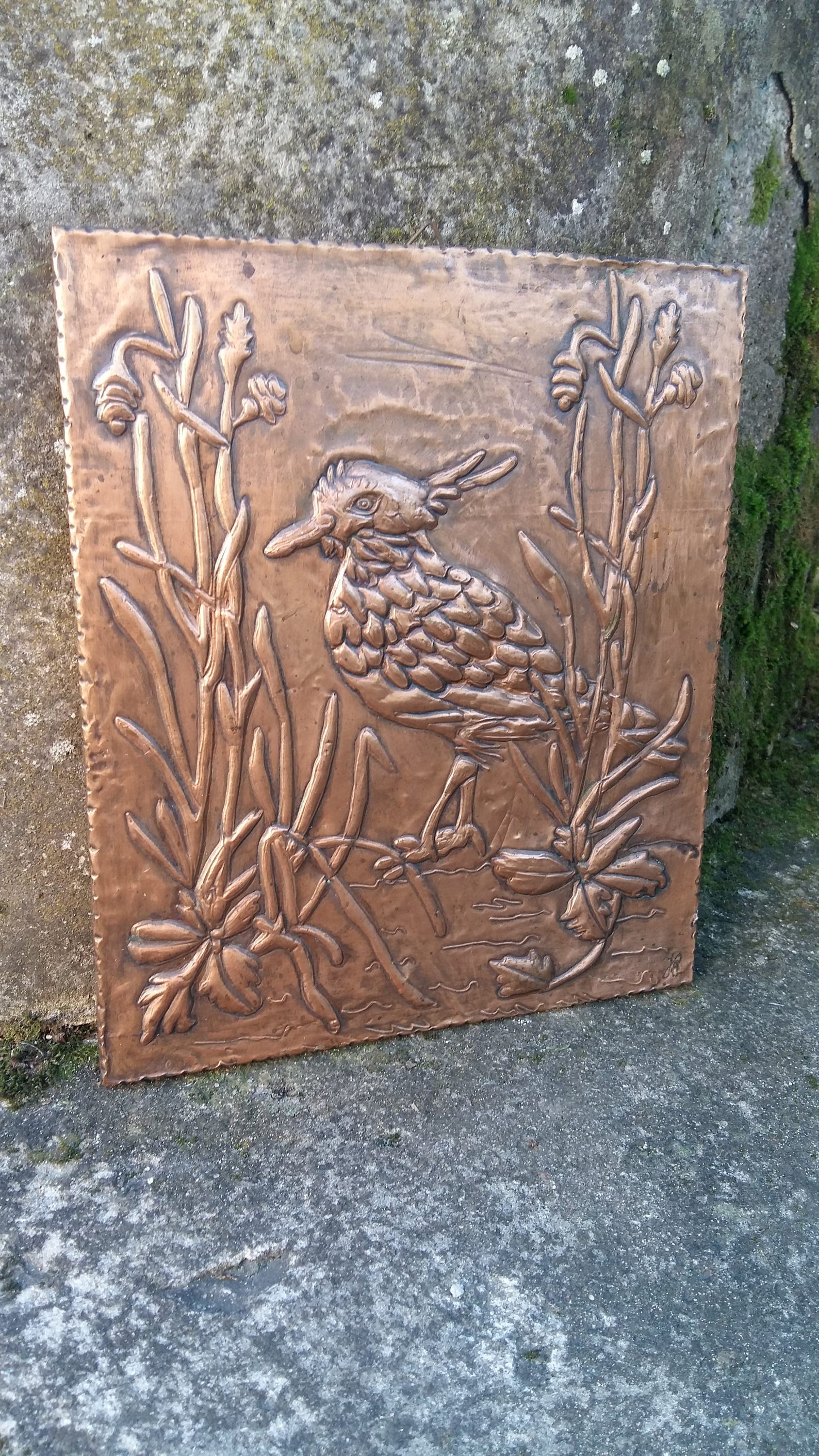 Vintage copper wall art metal picture embossed metal art | Etsy