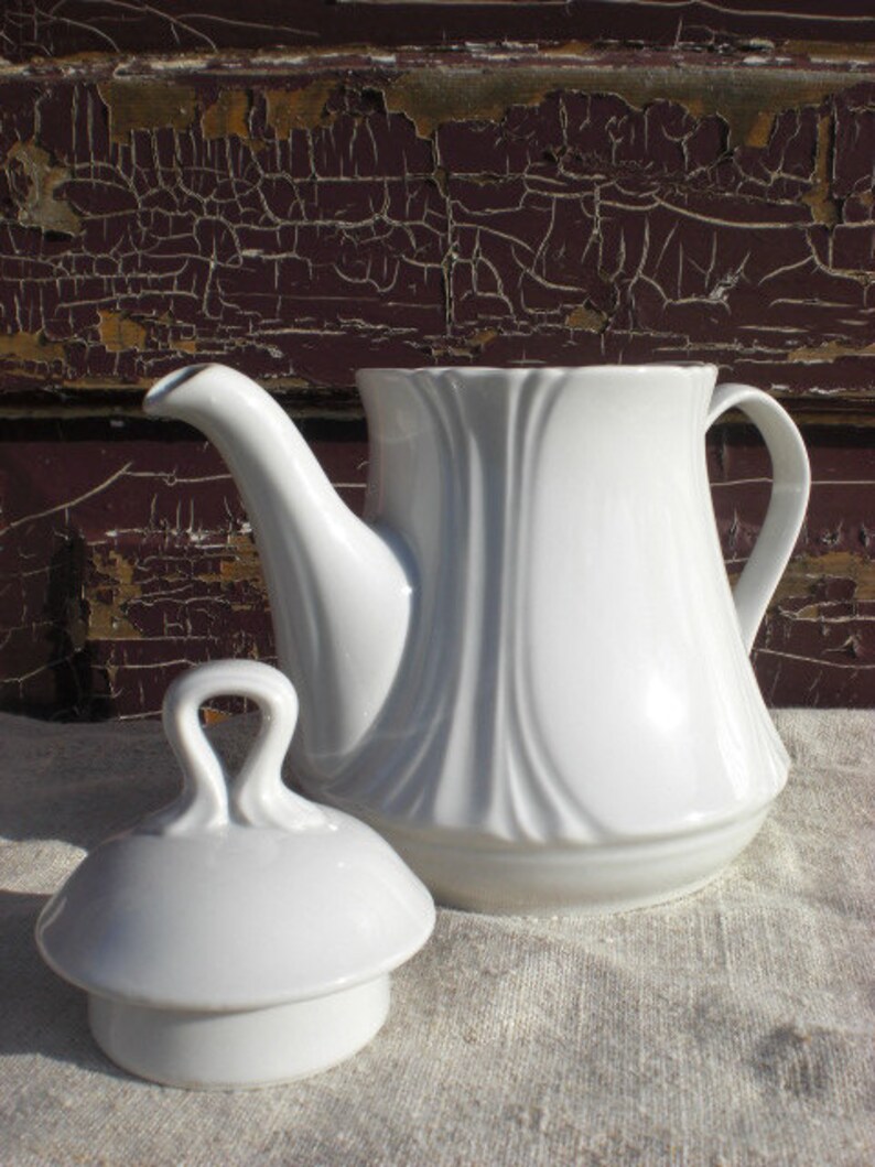 White tea pot old French style teapot Victorian style Etsy